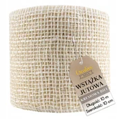 Opakowania i torebki na prezenty - Wstążka jutowa taśma dekoracyjna biała 10cm x 10m - miniaturka - grafika 1