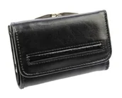 Portfele - Portfel Damski Skórzany PolskaGalanteria Z Wstawką 12 cm Klamra Skóra Naturalna Czarny KP D1208-WST - miniaturka - grafika 1
