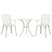 Meble ogrodowe - vidaXL 3-cz zestaw mebli bistro ze stopu aluminium biały   315593 - miniaturka - grafika 1