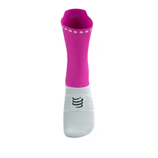 COMPRESSPORT Skarpetki rowerowe PRORACING SOCKS V4 BIKE white/neo pink - Skarpetki kolarskie - miniaturka - grafika 2