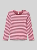 Koszulki dla dziewczynek - Bluzka o kroju regular fit z dzianiny z prążkowaniem model ‘MAUDE’ - miniaturka - grafika 1
