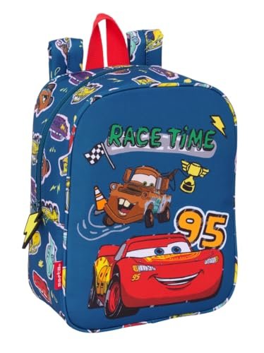 Safta CARS RACING plecak dziecięcy, plecak dziecięcy, plecak szkolny, odpowiedni do samochodu, idealny do przedszkola, wygodny i wszechstronny, jakość i wytrzymałość, 22 x 10 x 27 cm, Granatowy, M,