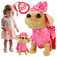 Zabawki interaktywne dla dzieci - INTERAKTYWNY PIESEK NA SMYCZY PIES ZABAWKA SZCZEKA CHODZI PREZENT NA ŚWIĘTA Z1169 - miniaturka - grafika 1