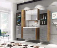 Meble łazienkowe - Meble łazienkowe Udine Umywalka Lustro Witryna - miniaturka - grafika 1