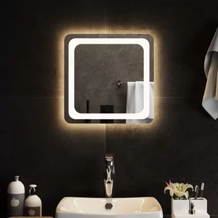 vidaXL Lustro łazienkowe z LED, 40x40 cm - Lustra - miniaturka - grafika 1