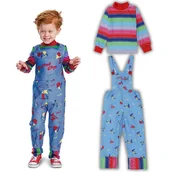 Stroje karnawałowe - Strój Na Halloween Laleczka Chucky Przebranie Kostium Dziecięcy 140 146 (Z Metki Xl) - miniaturka - grafika 1