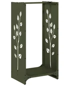 Akcesoria kominkowe - Elior Stojak na drewno oliwkowo-zielony K4-Z63 - miniaturka - grafika 1