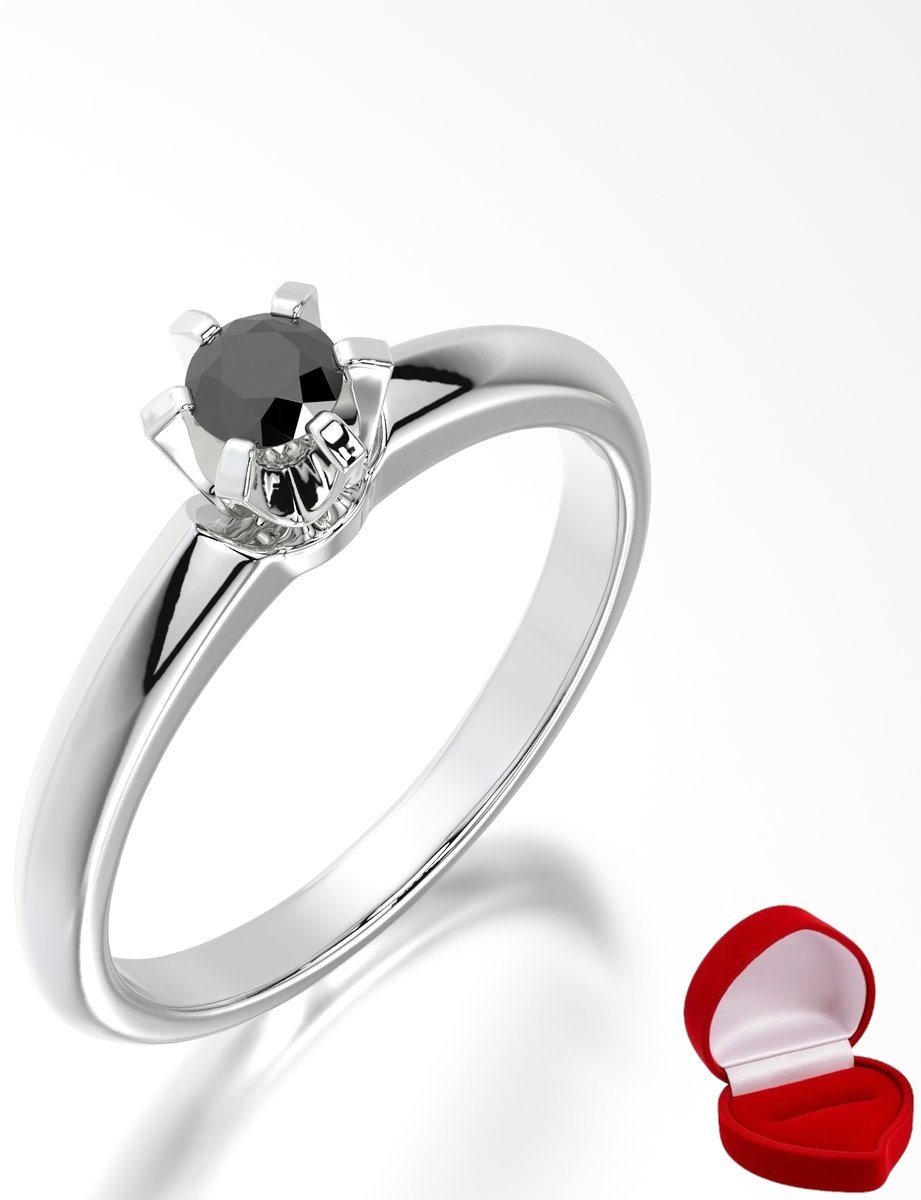 ZŁOTY PIERŚCIONEK ZARĘCZYNOWY 585 14k BRYLANT CZ. 0,14 ct BIAŁE ZŁOTO R24