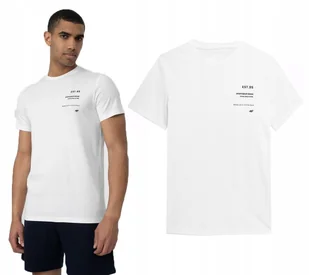 KOSZULKA MĘSKA 4F BAWEŁNIANA T-SHIRT SPORTOWY - Koszulki męskie - miniaturka - grafika 1