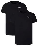 Koszulki męskie - Pepe Jeans Męska bluzka od piżamy (2 sztuki), czarny (czarny), XXL - miniaturka - grafika 1