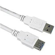 Kable USB - Przedłużacz PremiumCord USB 3.0 Super-speed 5Gbps A-A, MF, 9pin, 3m, biały - miniaturka - grafika 1