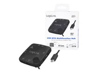 Huby USB - LogiLink Hub USB 2.0 3 porty z czytnikiem kart OTG Micro Android - miniaturka - grafika 1