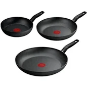 Zestawy garnków i patelni - Zestaw patelni TEFAL Dark Essential G0069153 (3 elementy) - miniaturka - grafika 1