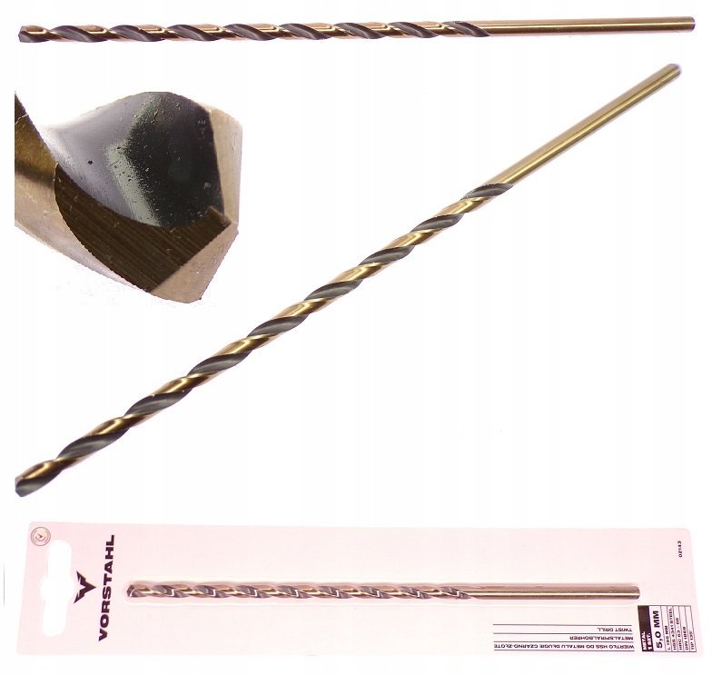 WIERTŁO DO METALU 5MM BARDZO DŁUGIE 5,0x195MM HSS