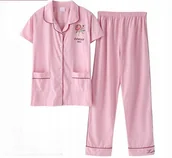 Piżamy damskie - damska PIŻAMA rozpinana KOMPLET koszula spodnie do szpitala sanatorium XXL - miniaturka - grafika 1