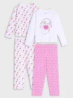 Piżamy dla dziewczynek - Sinsay - Piżama dwuczęściowa 2 pack - kremowy - miniaturka - grafika 1