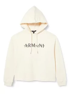 Armani Exchange Damska bluza z kapturem French Terry Armani Studded Logo, Iso, L - Bluzy damskie - miniaturka - grafika 1