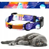 Obroże dla kotów - OBROŻA dla Kota z KLAMRĄ S/M 20 mm uKory 30-36 cm PLANETY galaktyka wzorek - miniaturka - grafika 1