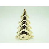 Ozdoby bożonarodzeniowe - Figurka ceramiczna Choinka złoty 16,5 cm - miniaturka - grafika 1