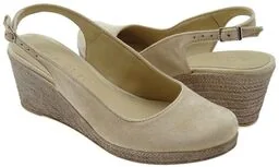 Czółenka na koturnie 7cm 150/307 beżowe zamsz - Czółenka - miniaturka - grafika 1