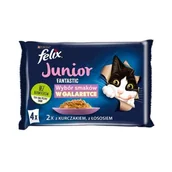 Mokra karma dla kotów - Purina Felix Fantastic Fantastic Junior kurczak/łosoś w galaretce saszetki 4x85g - miniaturka - grafika 1
