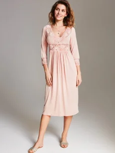 KOSZULA NOCNA midi 64 - brudny róż XS - Bielizna nocna - miniaturka - grafika 1