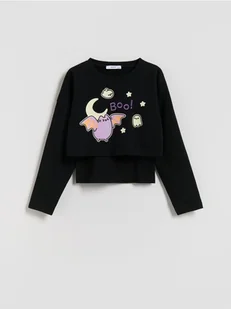 Reserved - Dwuwarstwowa koszulka Pusheen - czarny - Bluzki dla dziewczynek - miniaturka - grafika 1