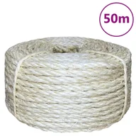 Pasmanteria - vidaXL Sznur, sizal 100%, 6 mm, 50 m - miniaturka - grafika 1