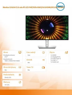 Monitor U2424H 23.8 cala IPS LED FHD(1920x1080)/16:9/HDMI/DP/USB-C/USB/3Y - Monitory - miniaturka - grafika 7