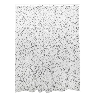 Zasłonka prysznicowa Essential 180x200 cm biała w czarne kropki Sensea - Zasłony prysznicowe - miniaturka - grafika 1