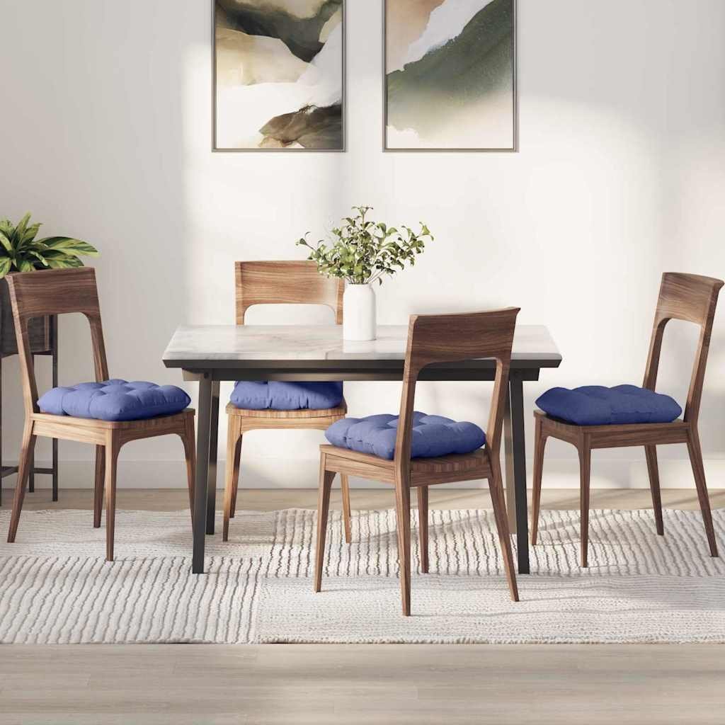 vidaXL Poduszki na siedziska 4 pcs Niebieski dżins 40 x 40 x 12 cm 42015074