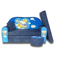 Zestawy mebli dla dzieci - SOFA KANAPA DLA DZIECI ROZKŁADANA SAMOLOT - miniaturka - grafika 1
