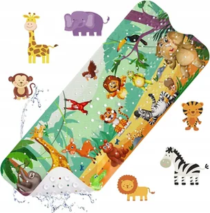 Mata do wanny, prysznic, antypoślizgowa 100x40 cm dla dzieci Lew ZOO Safari - Wanienki dla dzieci - miniaturka - grafika 1