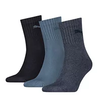 Skarpetki damskie - Puma Skarpety sportowe unisex krótki styl załogi (3 pary w paczce) dżinsowy niebieski, rozmiar UK 12-14 - miniaturka - grafika 1