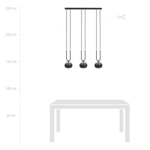 Emibig Glam lampa wisząca 3-punktowa czarna/stripe 1113/3 - Lampy sufitowe - miniaturka - grafika 6