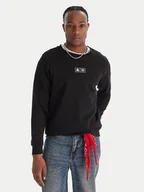 Bluzy męskie - Kappa Bluza Authentic Nymphe 321Y1MW Czarny Comfort Fit - miniaturka - grafika 1