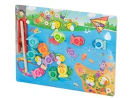 Układanki dla dzieci - Puzzle drewiane magnetyczne łowienie rybek cyferki KX5953 - miniaturka - grafika 1