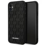 Etui i futerały do telefonów - Karl Lagerfeld KLHCN61RUPKLPK iPhone 11 / Xr 6.1" hardcase czarny/black 3D Monogram - miniaturka - grafika 1