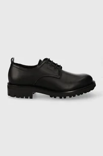 Calvin Klein półbuty skórzane DERBY MIX kolor czarny HM0HM01354 - Półbuty męskie - miniaturka - grafika 1