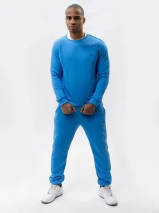 KOMPLET DRESOWY Męski Jigga Wear BAWEŁNIANY DIAGONAL KORONA NIEBIESKI XXL - Dresy męskie - miniaturka - grafika 1