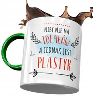 Kubki - Kubek Zielony Dla Plastyka Niby Nie Ma Ideałów z Nadrukiem ze Zdjęciem+ Opakowanie na prezent (wzór 01) - miniaturka - grafika 1