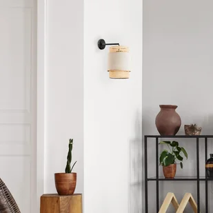 TK Lighting  6302 Boho Nature 1x60W Kinkiet czarny beżowy rattan - Lampy ścienne - miniaturka - grafika 3