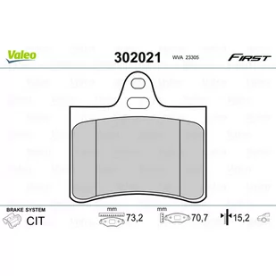 Klocki hamulcowe - komplet VALEO 302021 - Klocki hamulcowe - miniaturka - grafika 1