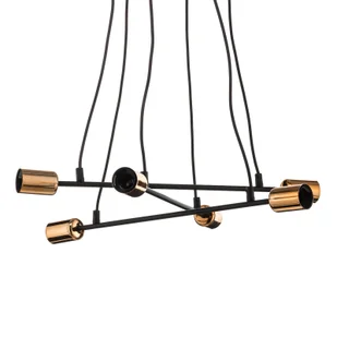 Emibig Bravo lampa wisząca 6-punktowa czarna 473/6 473/6 - Lampy sufitowe - miniaturka - grafika 6