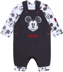 Szare ogrodniczki + body Myszka Mickey DISNEY - Body dla niemowląt - miniaturka - grafika 1