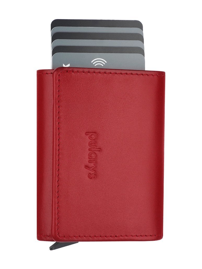 Portfel Bosto Wykonany Z Delikatnej Skóry Italia Czerwony