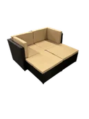 Meble ogrodowe - Komplet wypoczynkowy na taras czarny - miniaturka - grafika 1