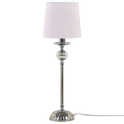 Lampy stojące - Beliani Lampa stołowa Lampa stołowa metalowa różowa KUBENA 204582 - miniaturka - grafika 1