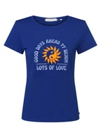 Koszulki i topy damskie - Tom Tailor Denim - T-shirt damski, niebieski - miniaturka - grafika 1