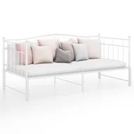 Łóżka - Lumarko Sofa z wysuwaną ramą łóżka, biała, metalowa, 90x200 cm - miniaturka - grafika 1